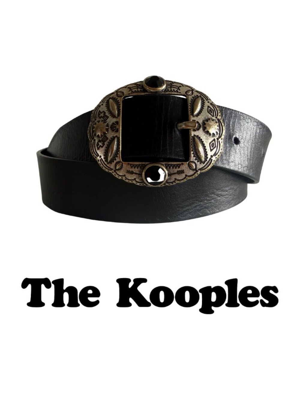 The Kooples Black Belt Silver Buckle w/ Stones Wms size T3 or Med/Lg